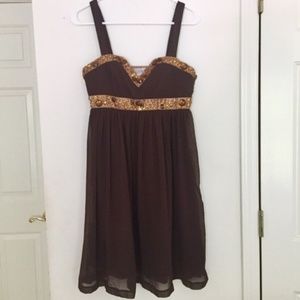 ❤️ Gold brown cocktail dress